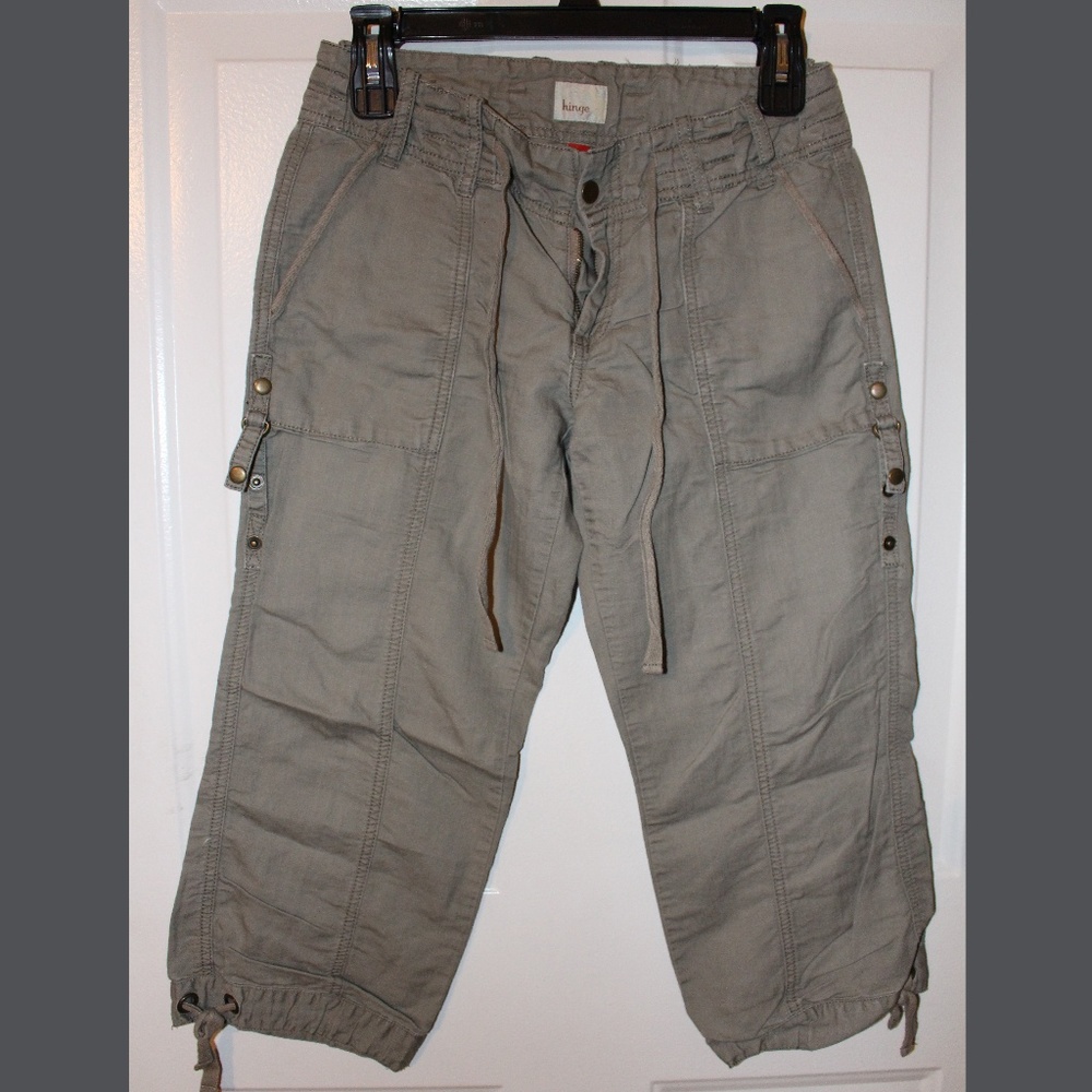 Hinge Grey Kahki Capri Shorts sz 0